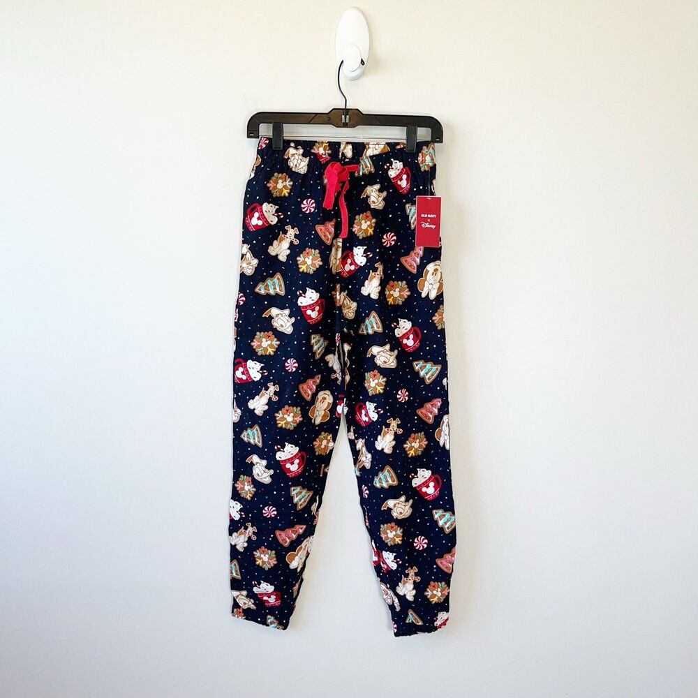 Old Navy x Disney Cookie Party Mickey Mouse Flannel Pajama Jogger Pants XS NWT’s